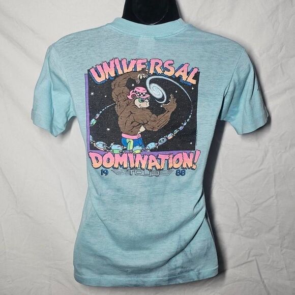 Vintage 1988 single stitch blue universal domination tour baby tee